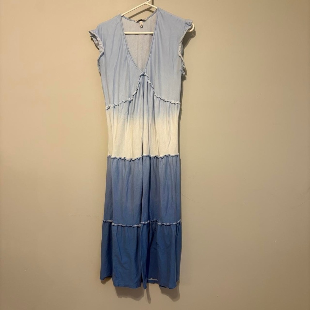 Speechless blue maxi dress with tiered ruffle details